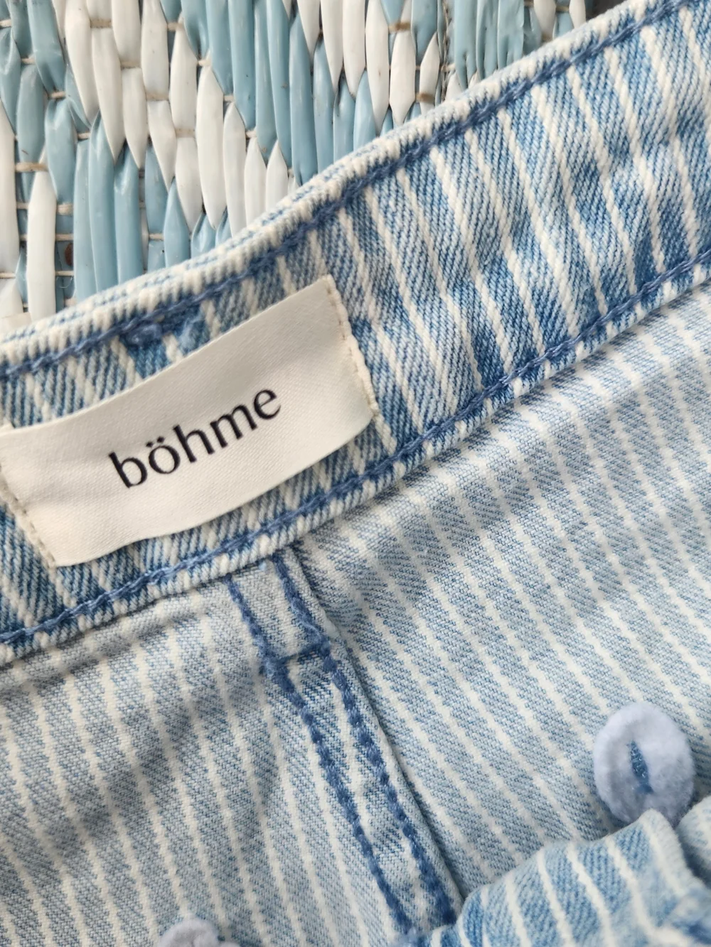 Bohme Sydney Striped Wide Leg Jeans Sz 25